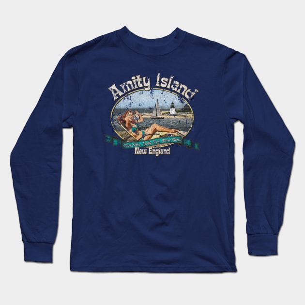 Amity Island - Vintage Long Sleeve T-Shirt by JCD666